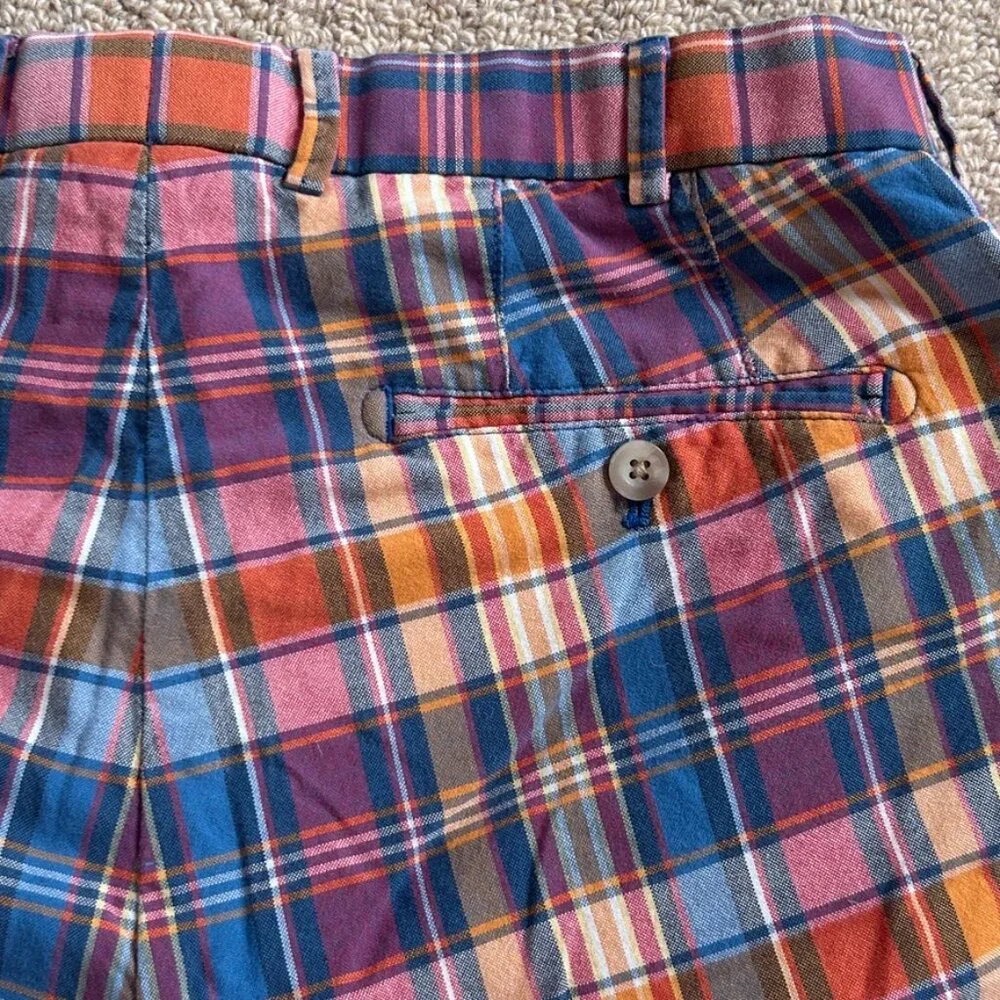 Peter Millar Plaid Cotton Shorts Preppy Golf Club Summer Men 32